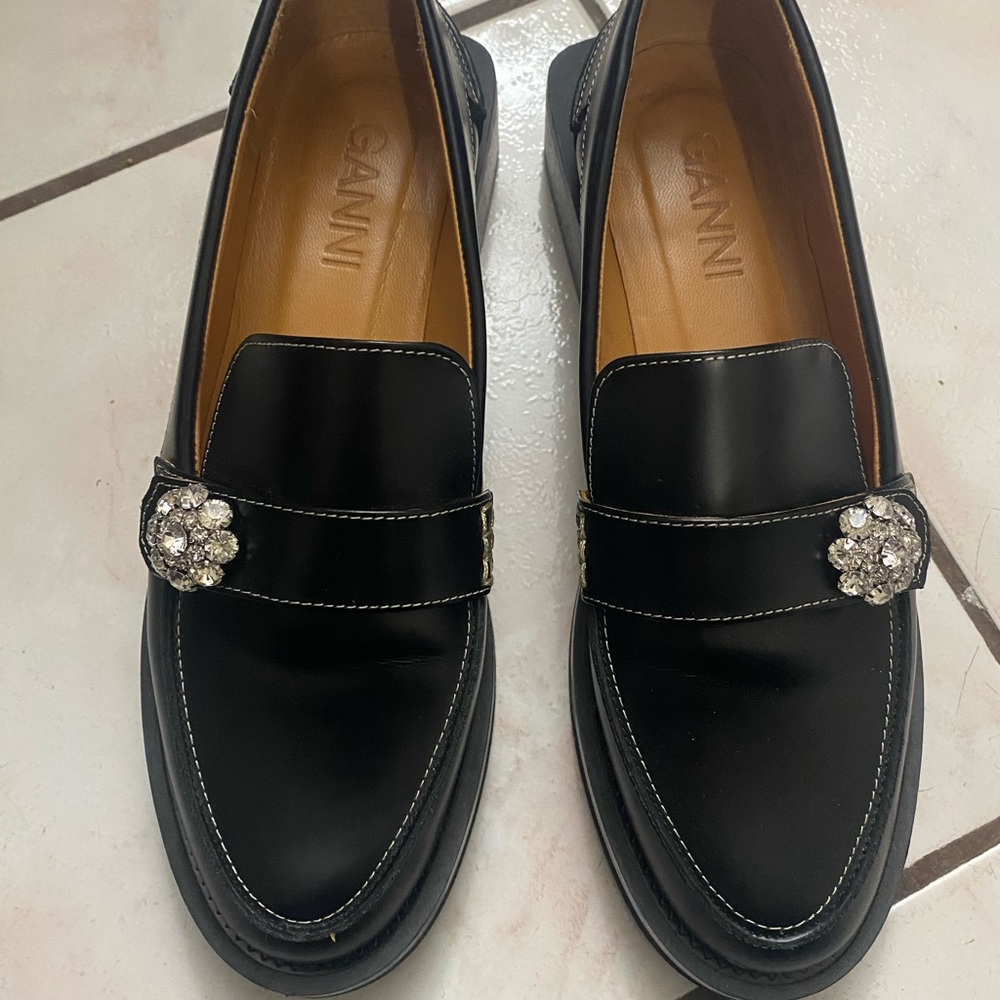 Ganni Black Loafers